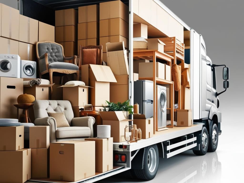 Un camion de déménagement 20 m³ rempli de cartons, de meubles et d'électroménager - Truck2you